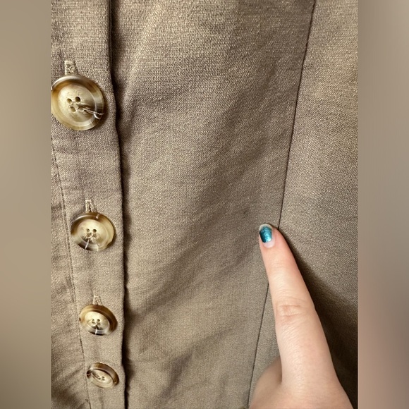 NWT Polly | Button Down Dress In Mushroom - Picture 6 of 9